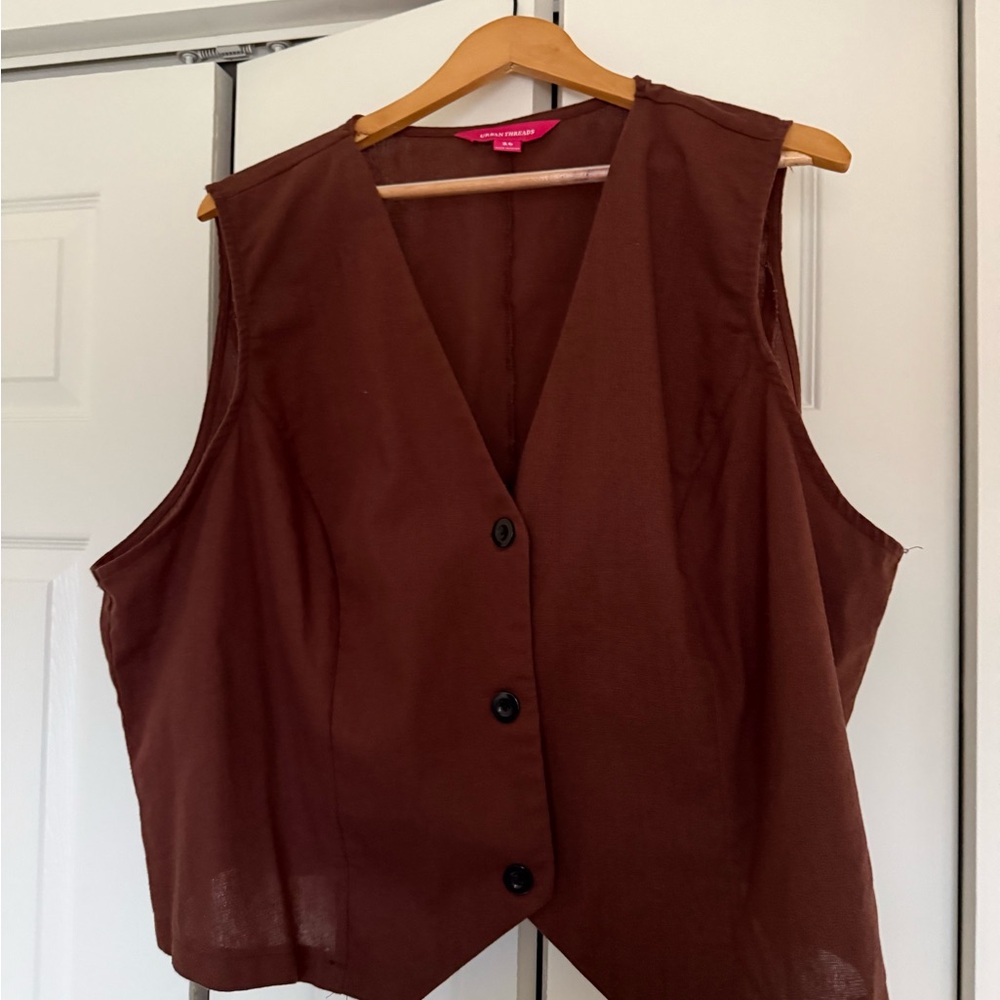 Brown Vest by Urban Threads